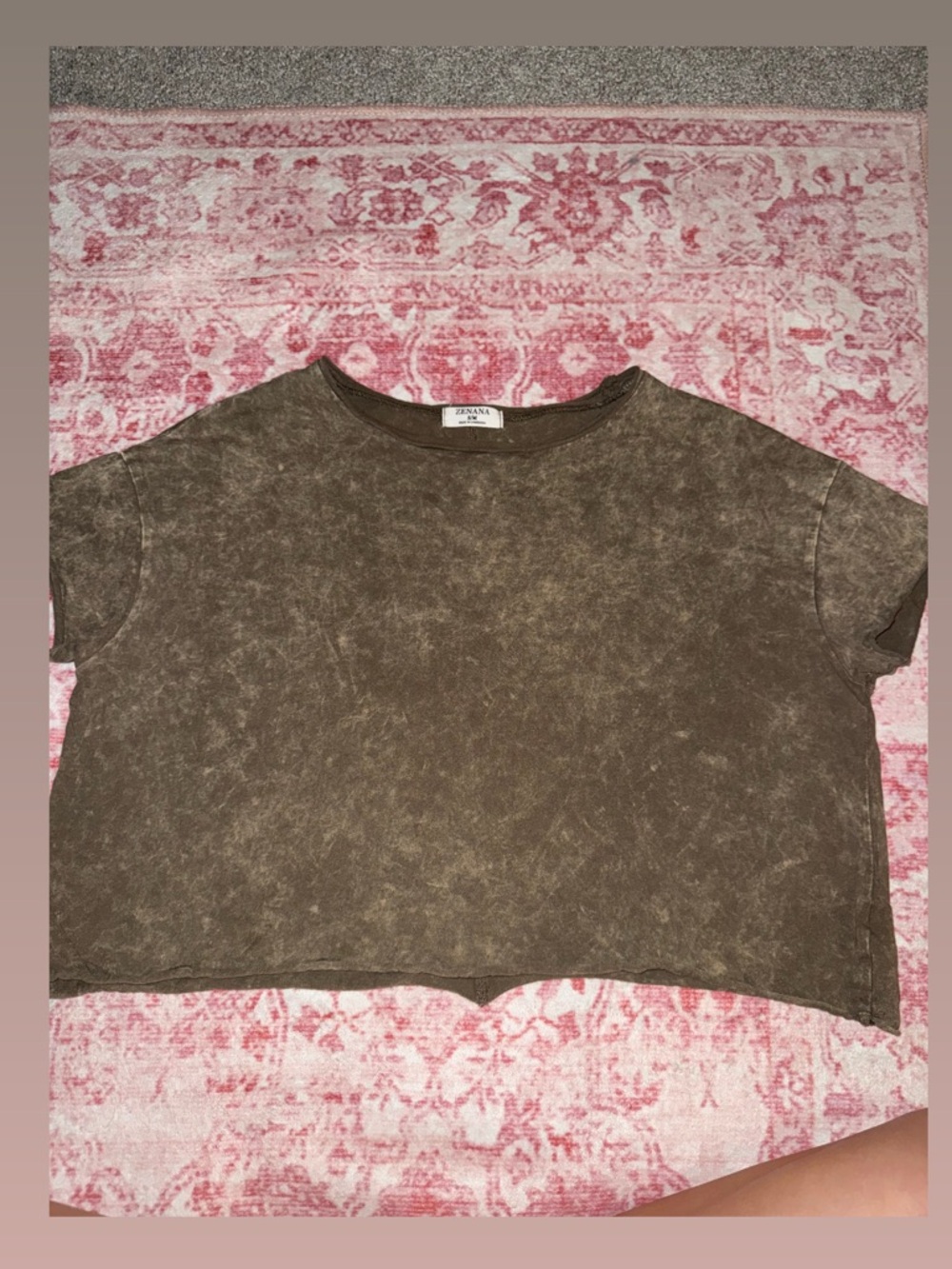 Brown Washed Crewneck Women’s Shirt